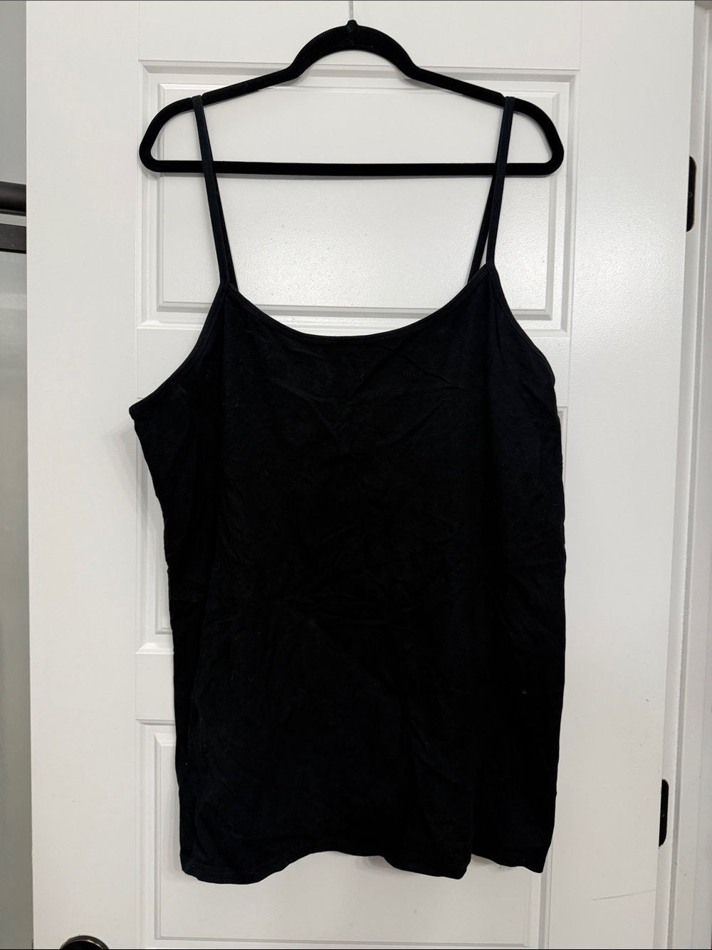 Classic Black Stretch Spaghetti-Strap Camisole